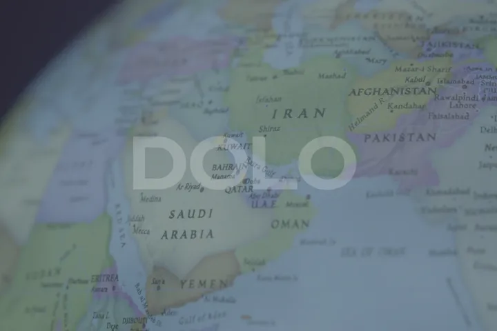 Clouds Projected Over the Middle East on a Globe, Version 1